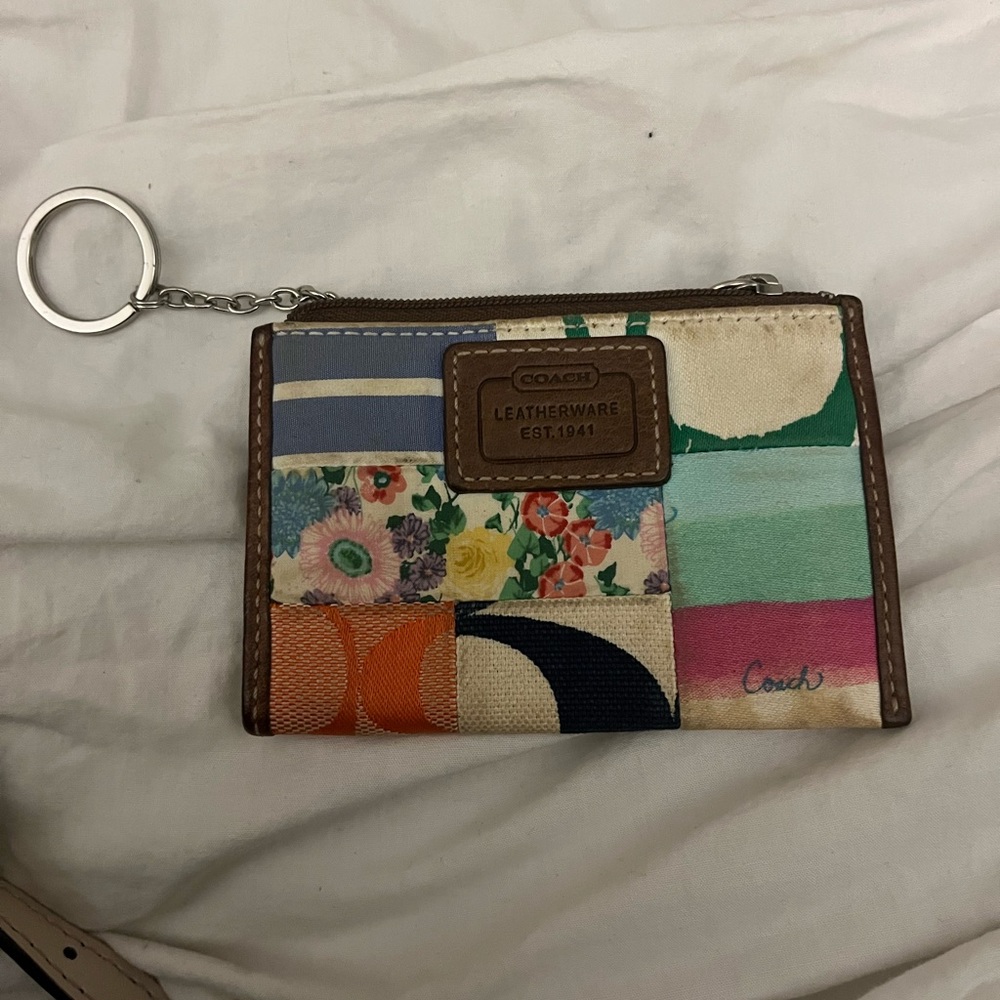 Coach patchwork coin key chain